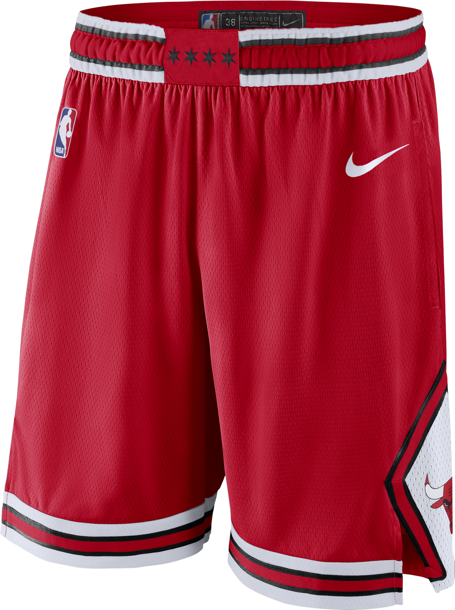 Chicago Bulls Red Basketball Shorts PNG with transparent background