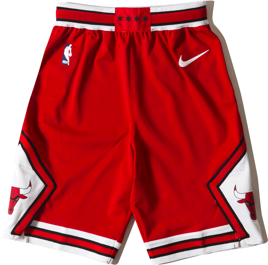 Chicago Bulls Red Basketball Shorts PNG with transparent background