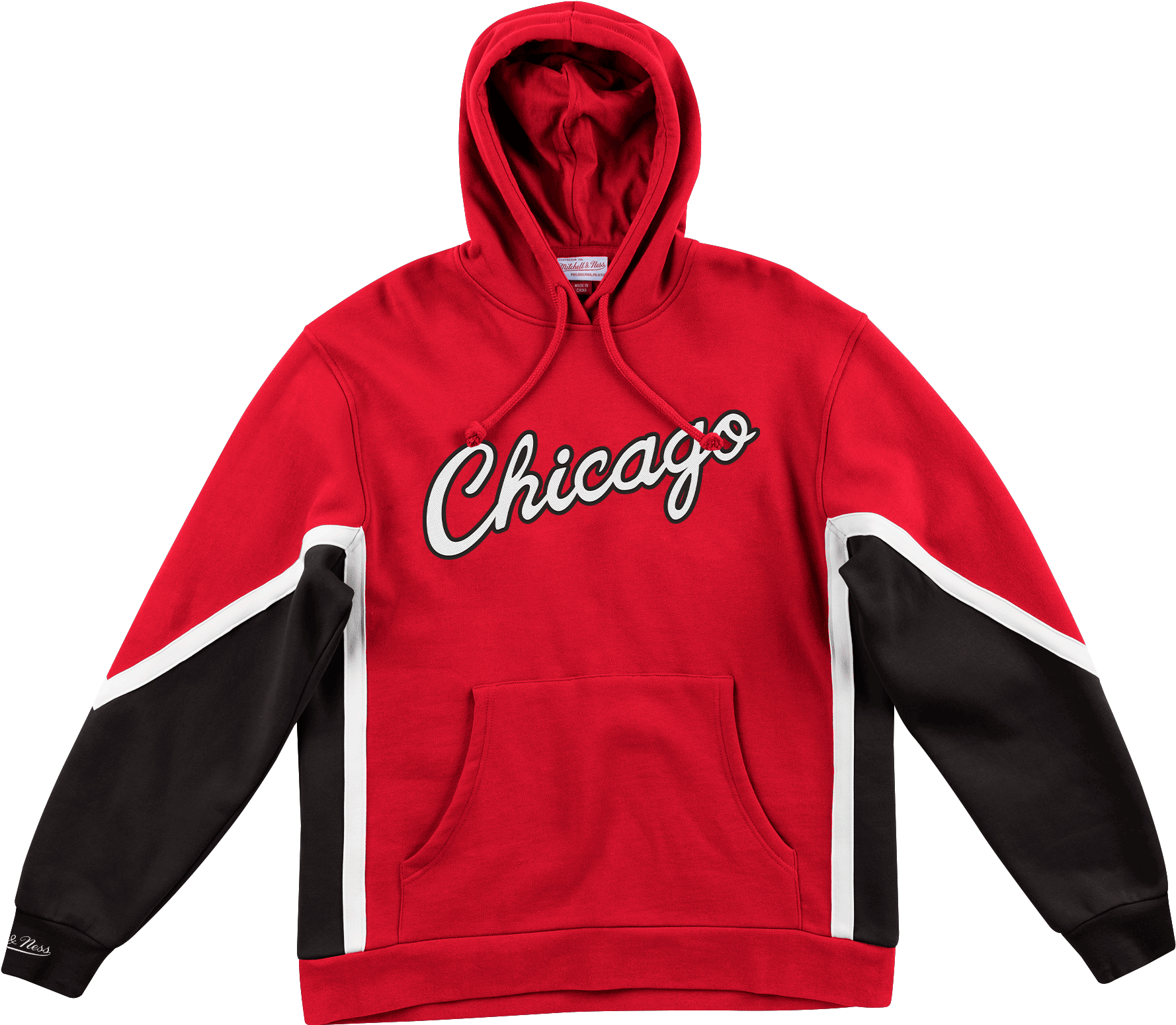 Chicago Bulls Red Hoodiewith Script Logo PNG with transparent background