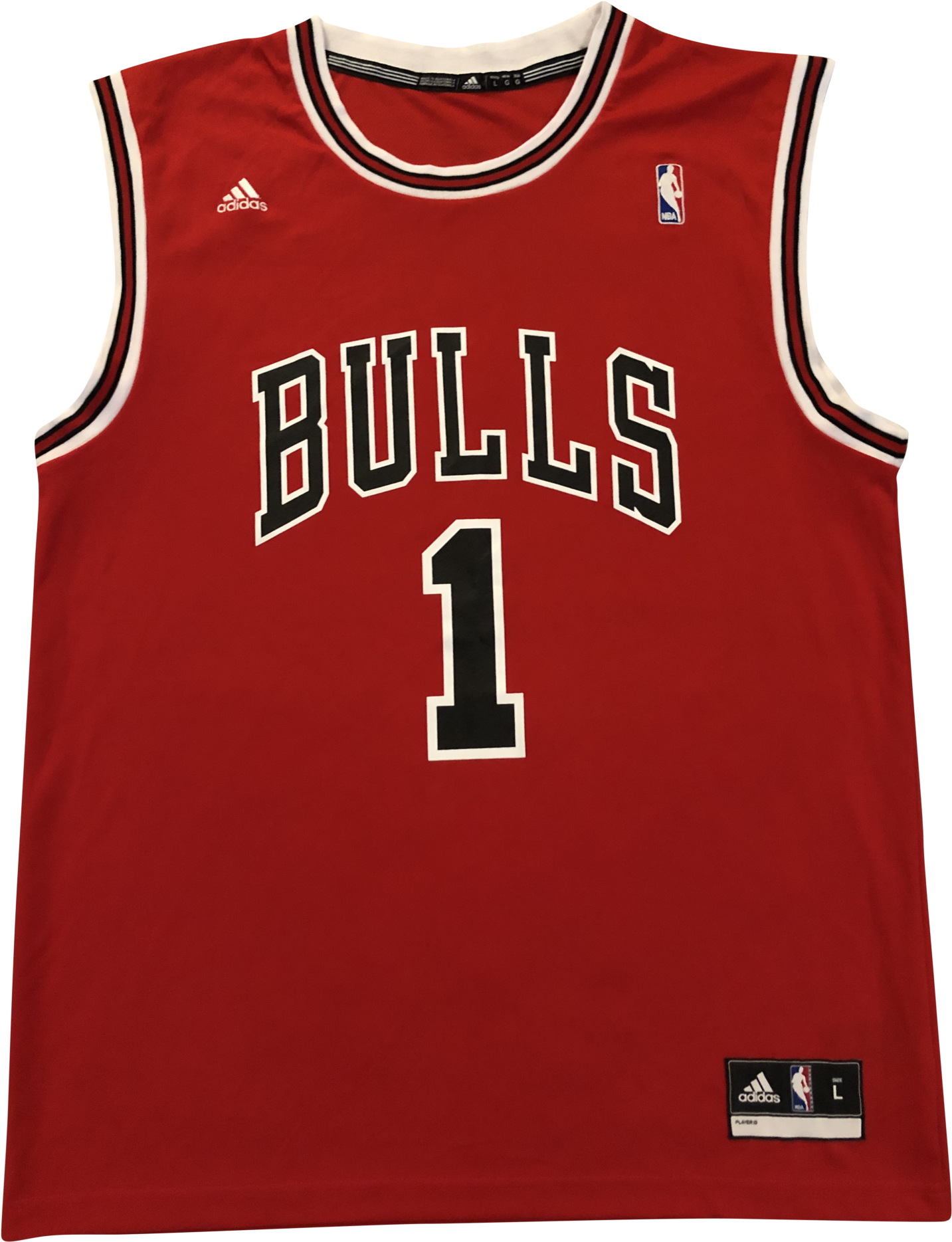 Chicago Bulls Red Jersey Number1 PNG with transparent background