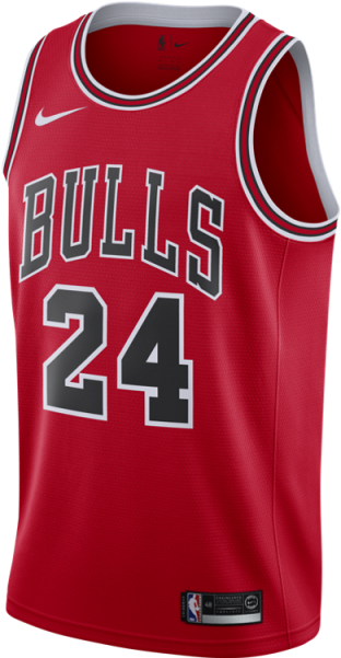 Chicago Bulls24 Jersey Red PNG with transparent background
