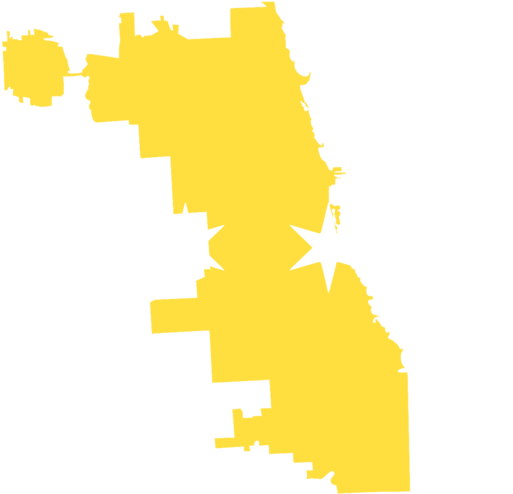 Chicago City Flag Silhouette