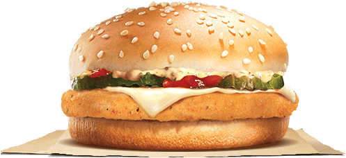 Hot Breaded With Spice - Burger King Kids Chicken Burger PNG with transparent background