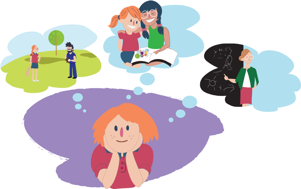 Child Dreaming About Future Careers.png PNG with transparent background