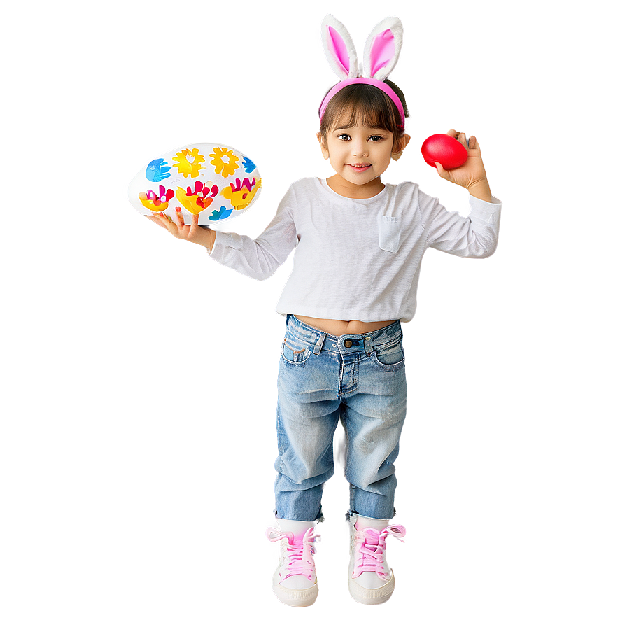 Child With Easter Eggs Png 60