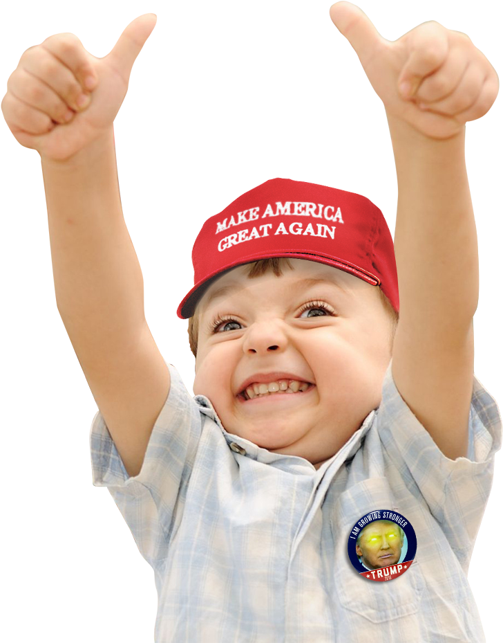 Childin M A G A Hat Thumbs Up PNG with transparent background