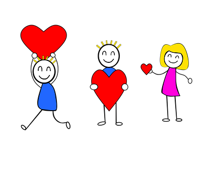 Childlike Drawingof Love PNG with transparent background
