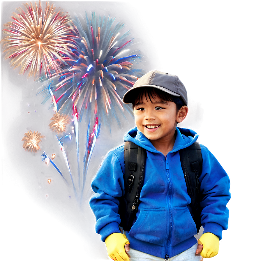 Children And Fireworks Png Phq