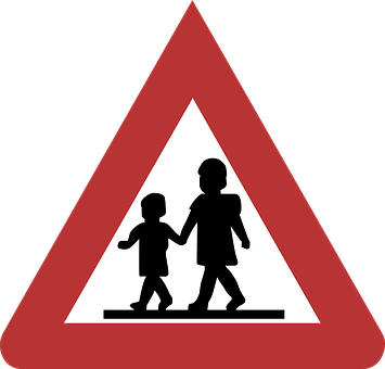 Children Crossing Sign PNG with transparent background