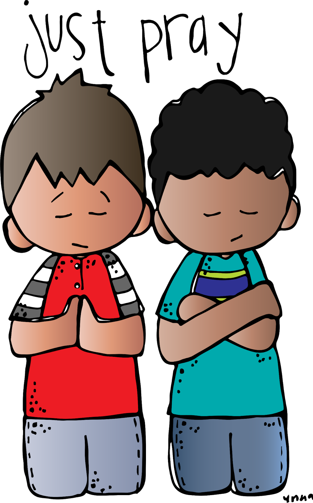 Children Praying Cartoon