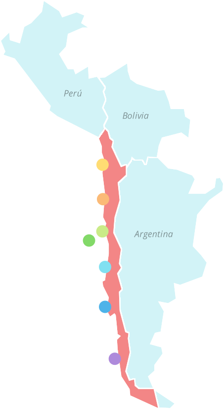 Chile Bordering Countriesand Major Cities Map