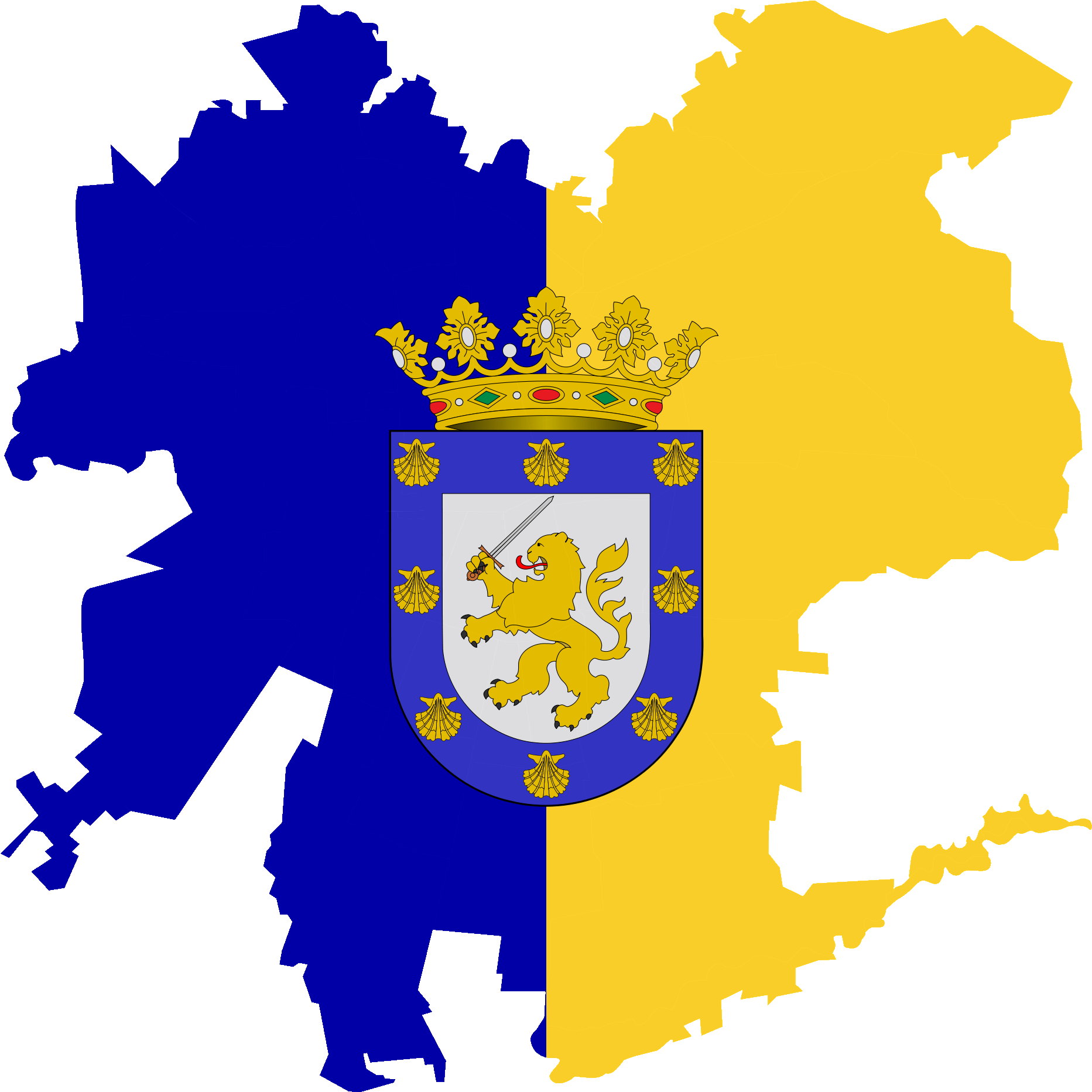 Chile Coatof Armson Map PNG with transparent background