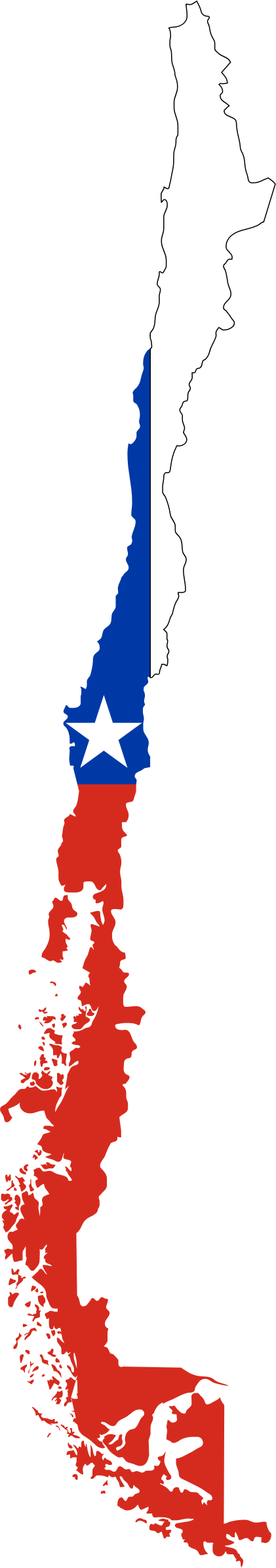 Chile Flag Map PNG with transparent background