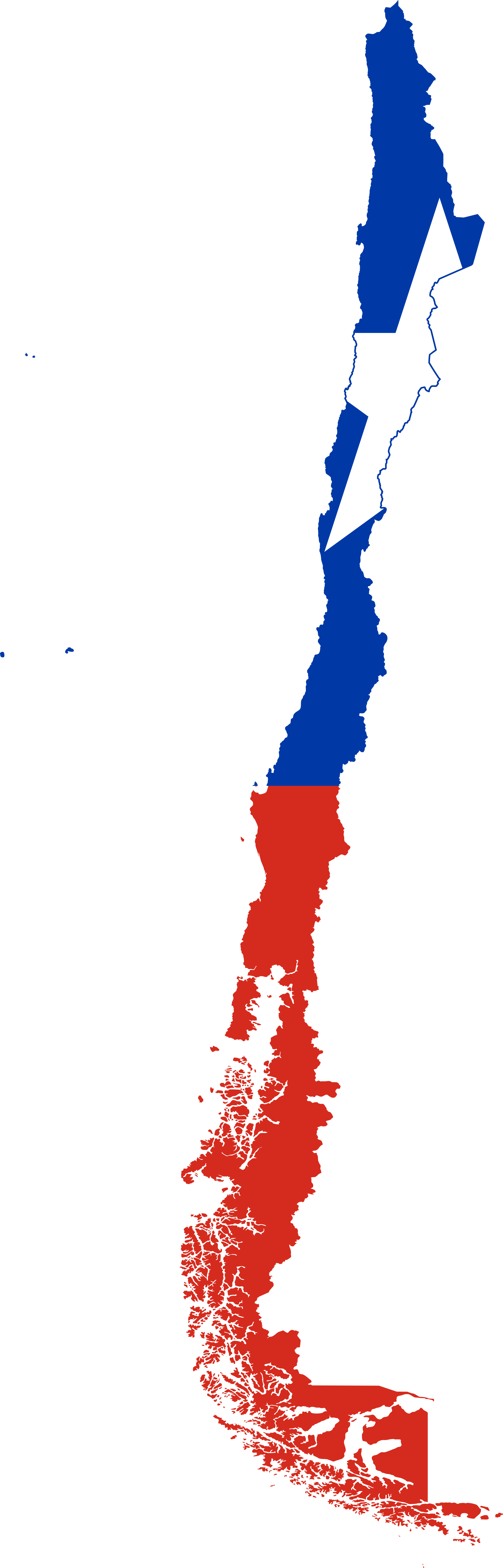 Chile Flag Map Outline PNG with transparent background