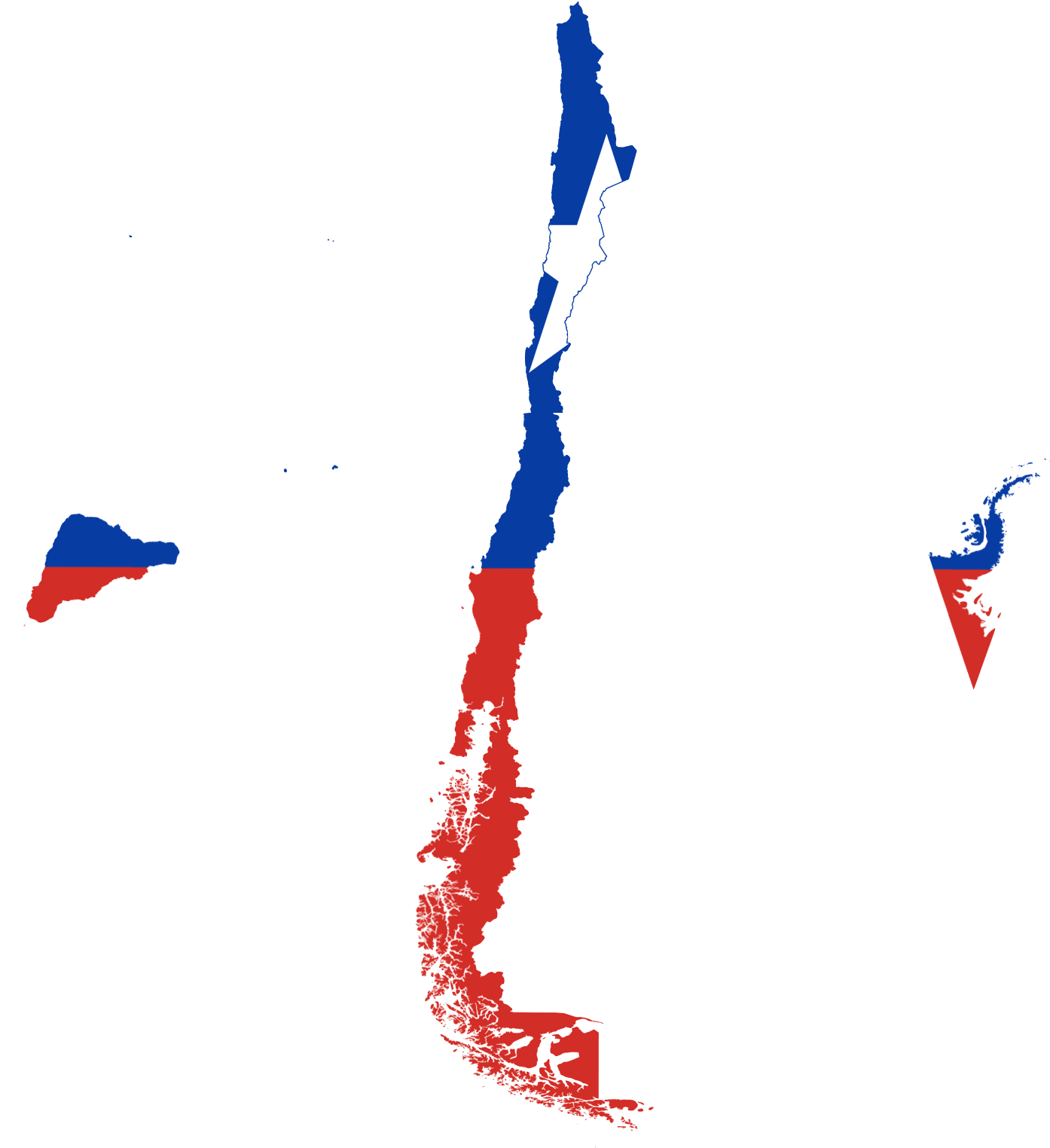 Chile Political Map Colors PNG with transparent background