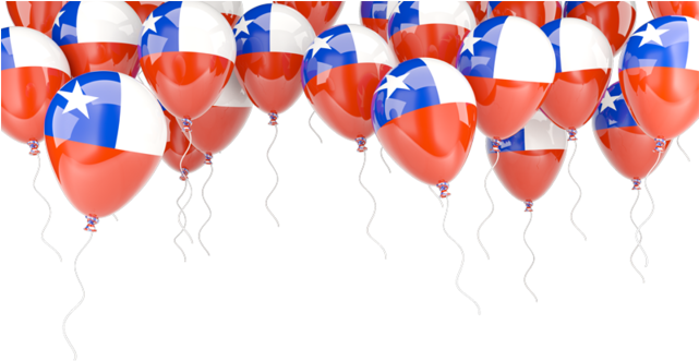 Chilean Flag Balloons Celebration PNG with transparent background
