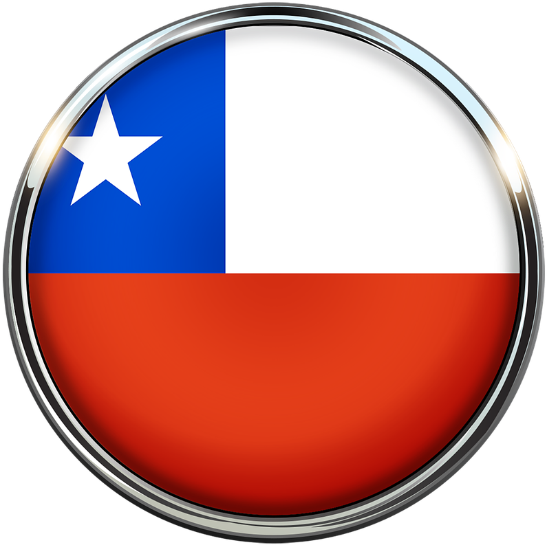 Chilean Flag Button PNG with transparent background