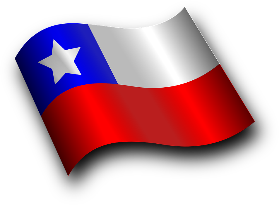 Chilean Flag Waving Graphic PNG with transparent background