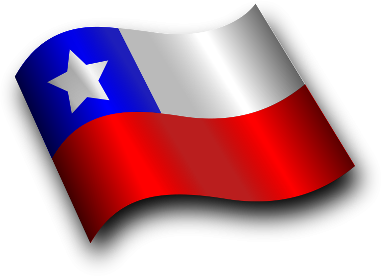 Chilean Flag Waving Graphic PNG with transparent background