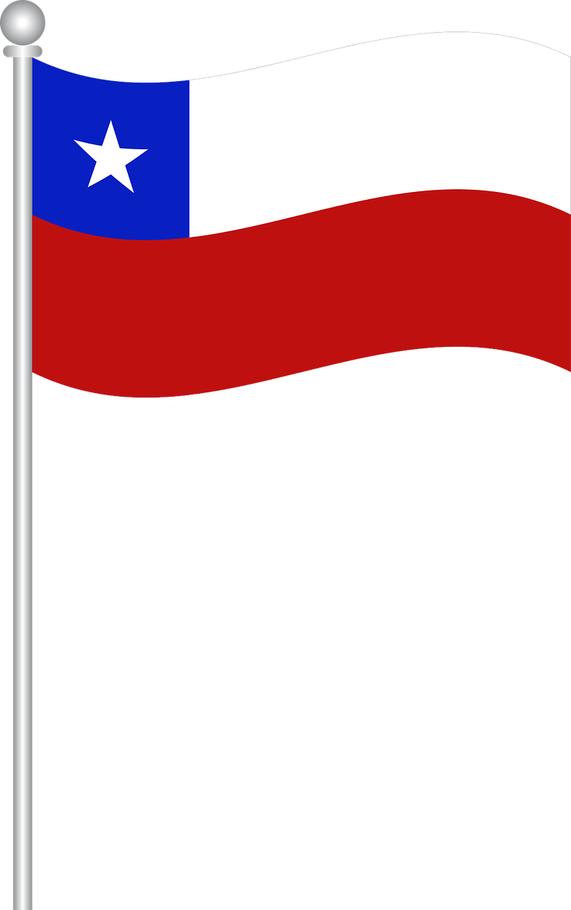Chilean National Flag Waving PNG with transparent background