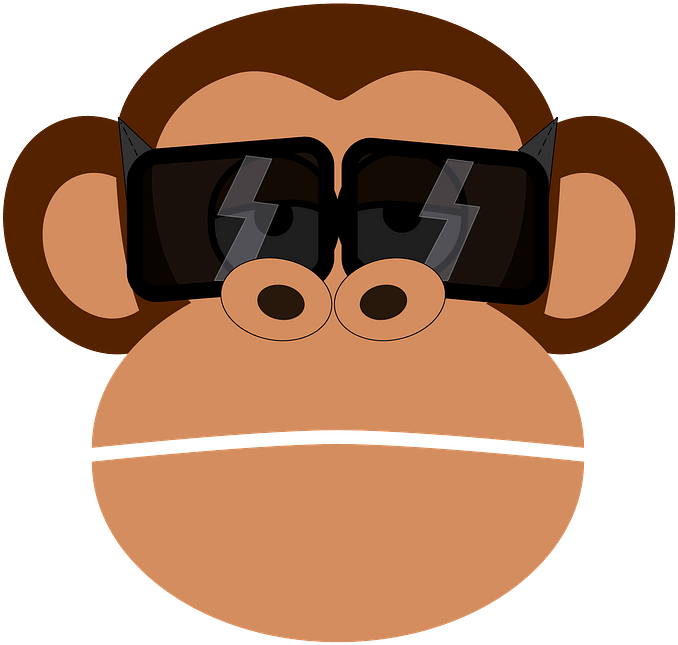 Chimpanzee Cartoonwith Sunglasses