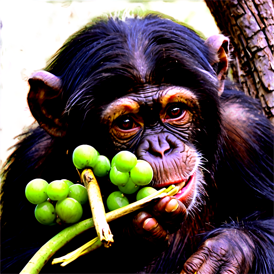 Chimpanzee Enjoying A Meal Png Gip54