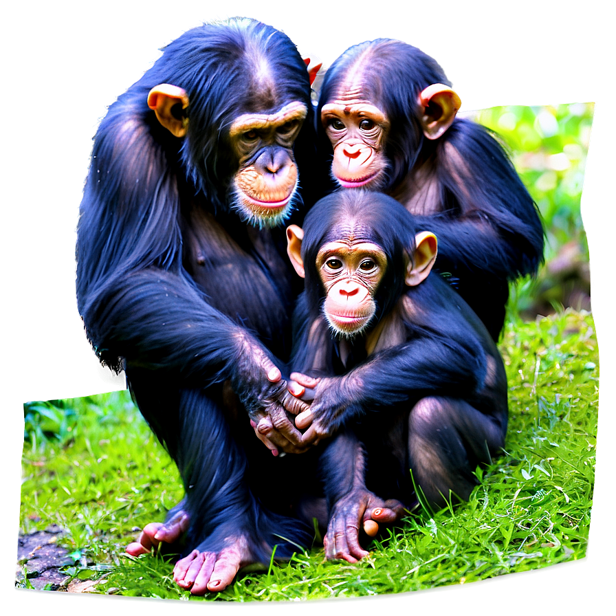 Chimpanzee Family Bonding Png Vth