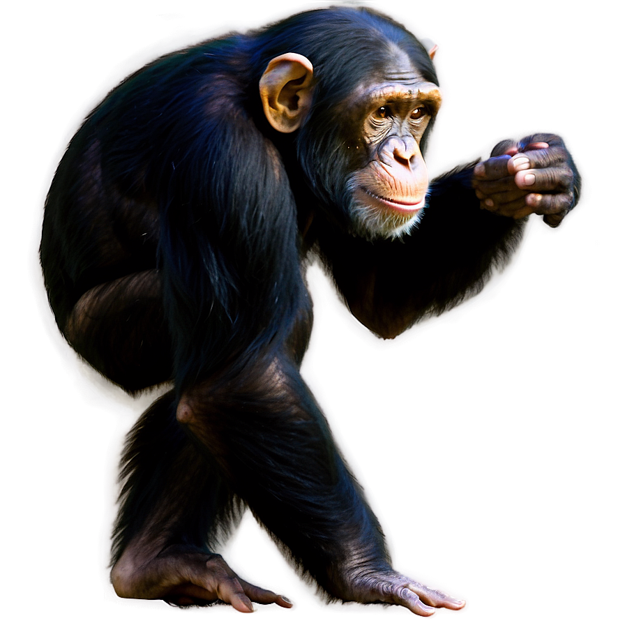 Chimpanzee In A Reflective Pose Png 49