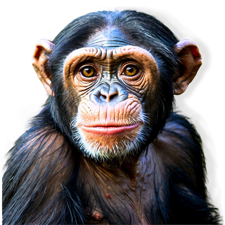 Chimpanzee In A Reflective Pose Png Iiw32