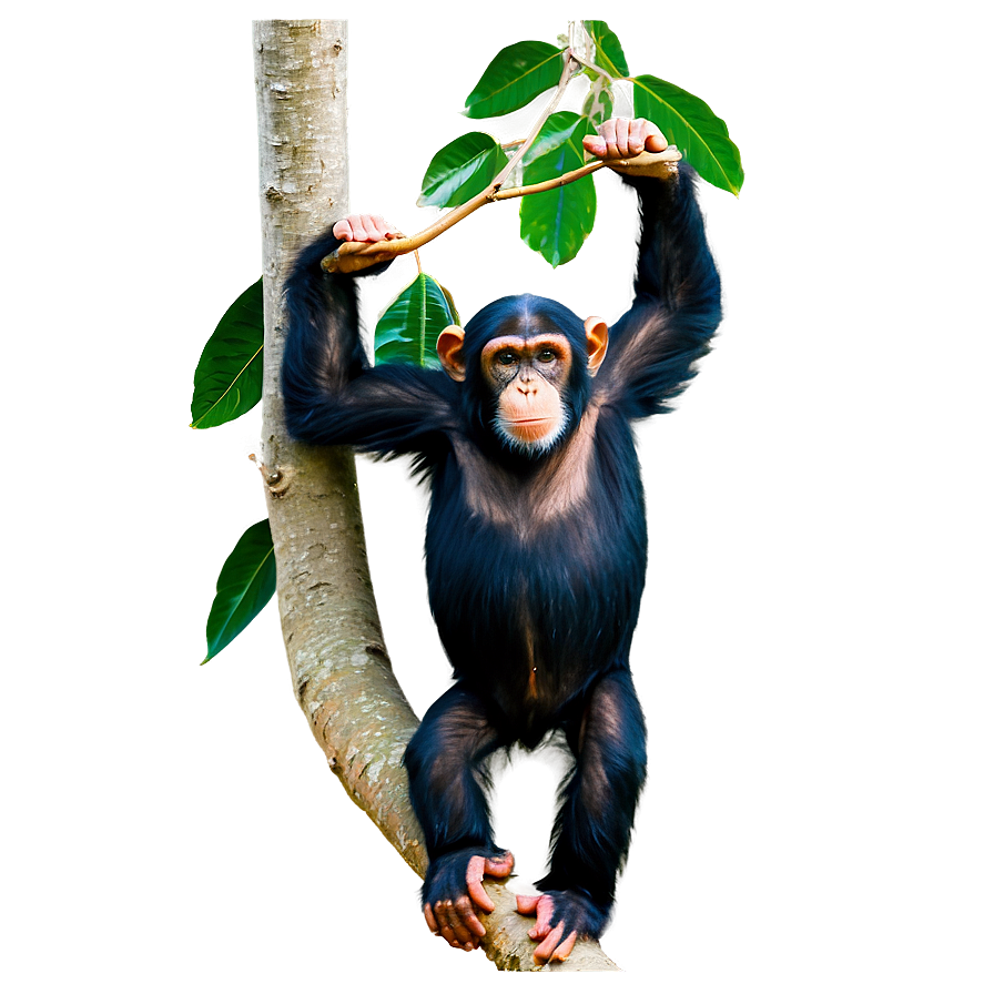 Chimpanzee On A Branch Png Let