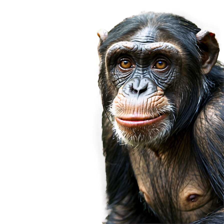 Chimpanzee With A Curious Gaze Png Xmk80