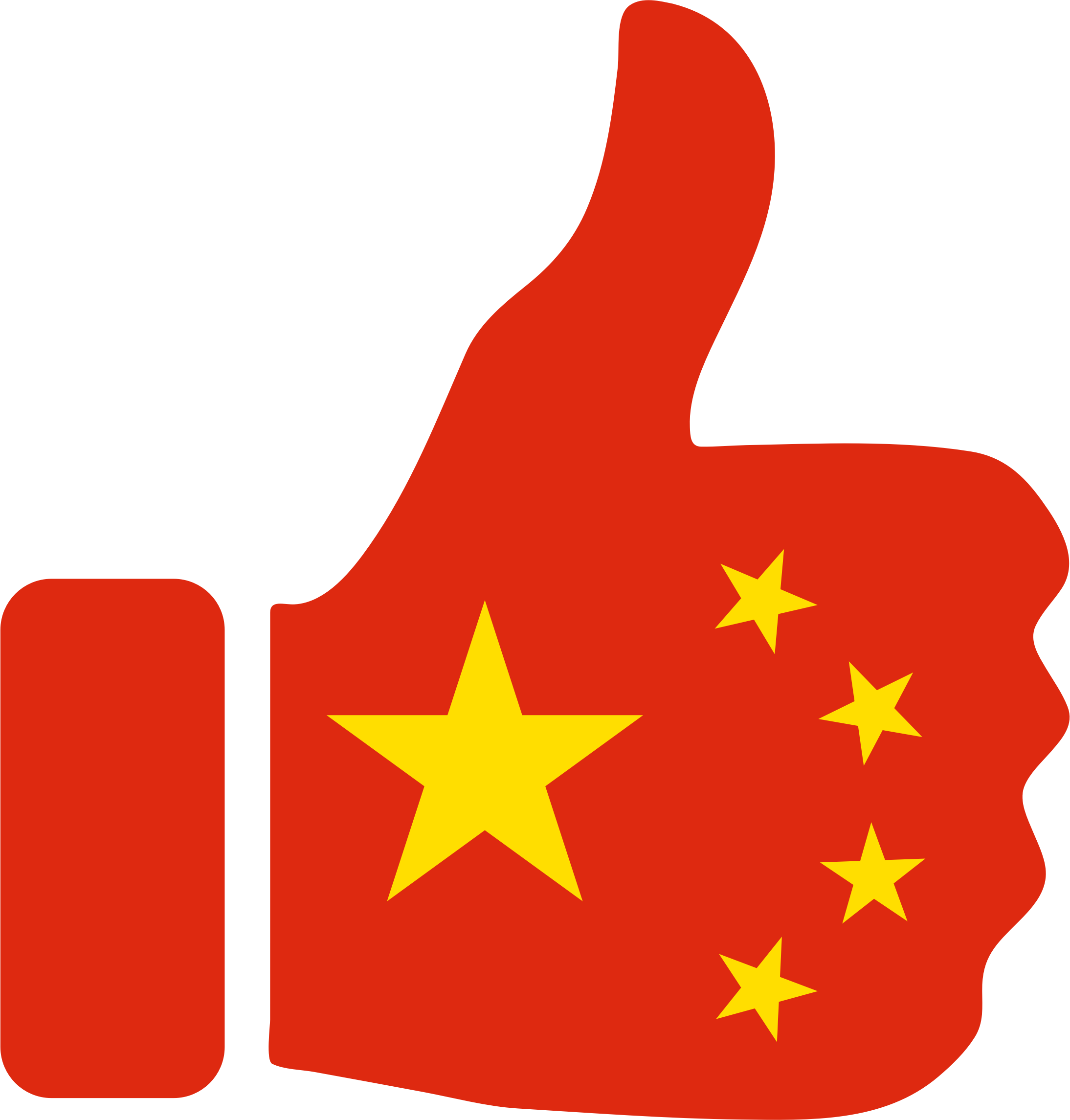 China Flag Thumbs Up, HD Png Download PNG with transparent background