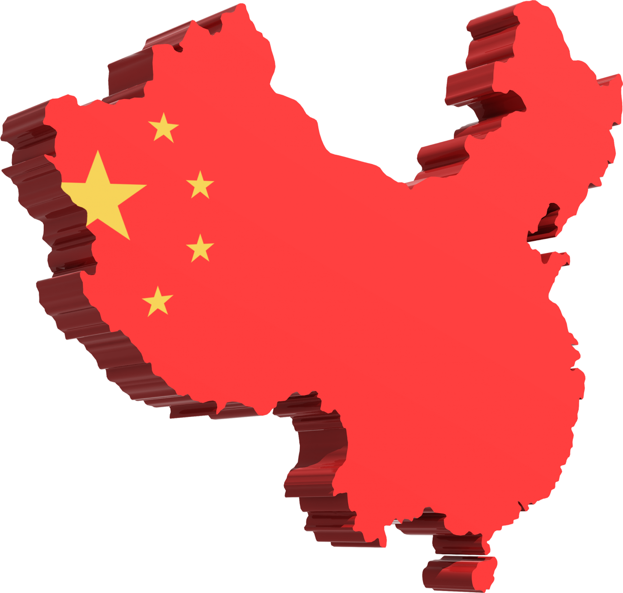 China Map Flag3 D Render