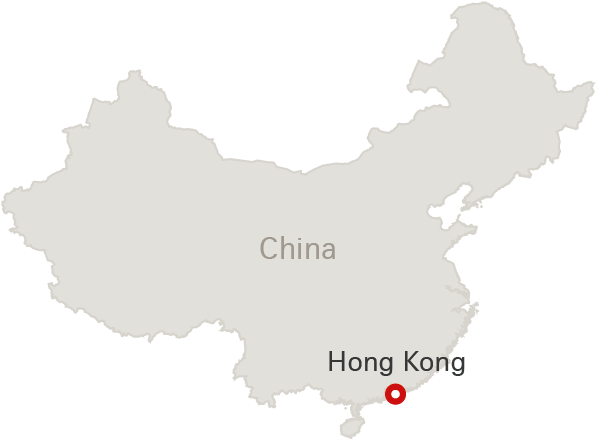 China Map Hong Kong Highlighted