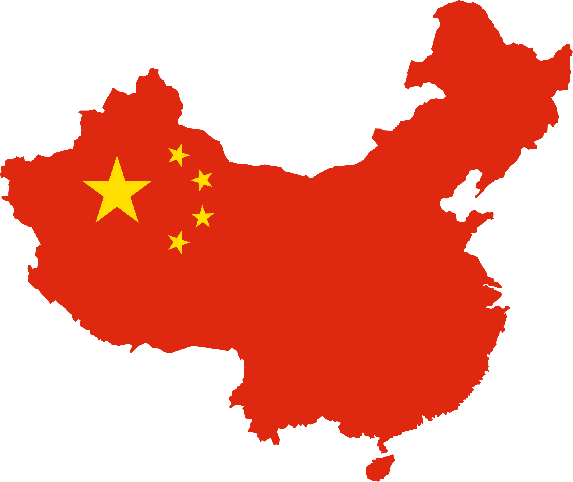 China Flag In Map, HD Png Download PNG with transparent background