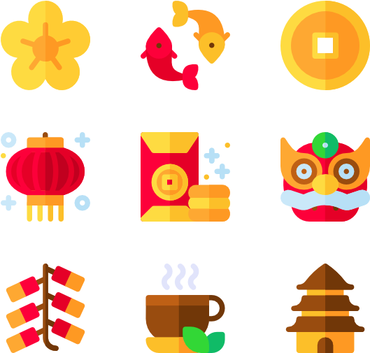 Chinese New Year Icons Set