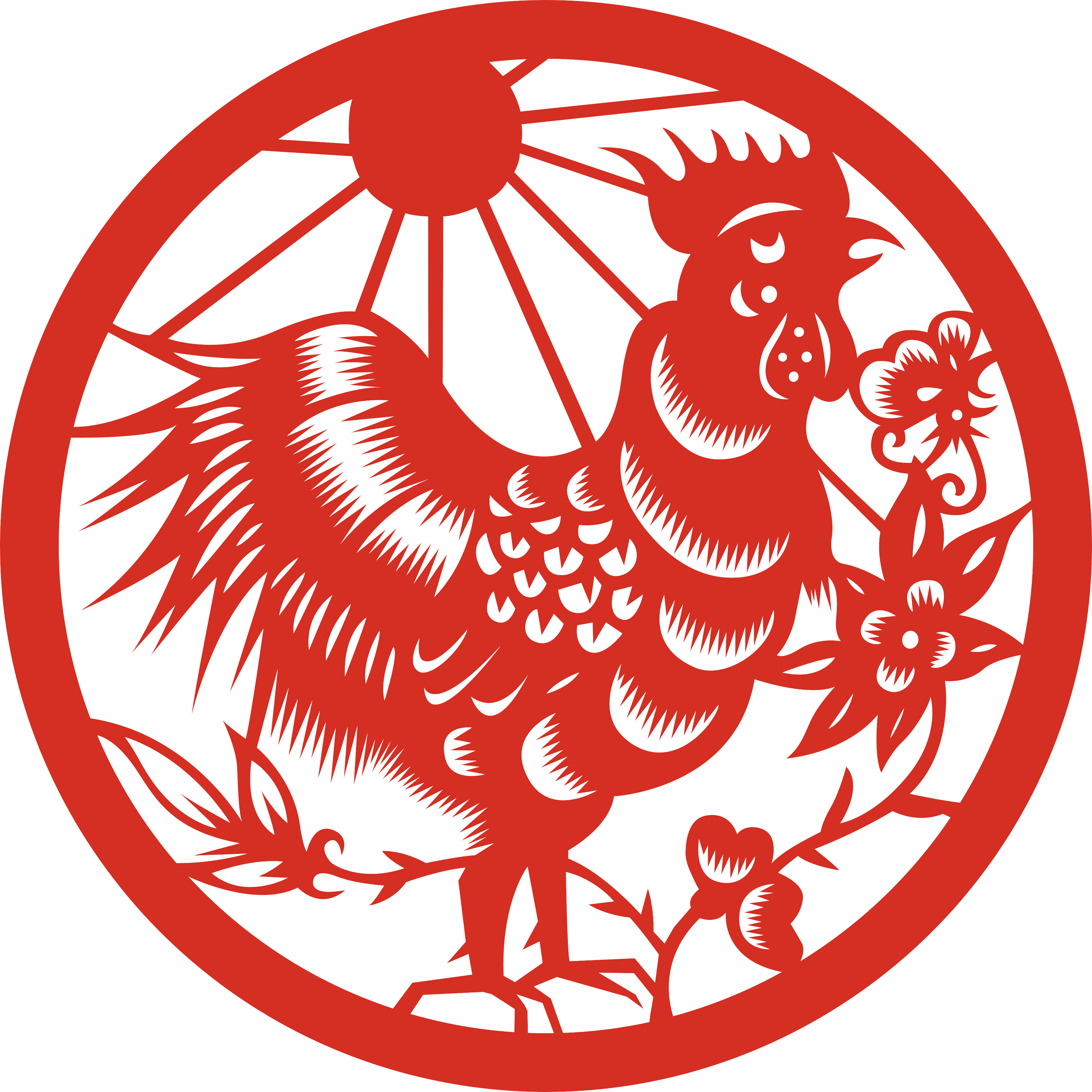 Chinese New Year Rooster Papercut