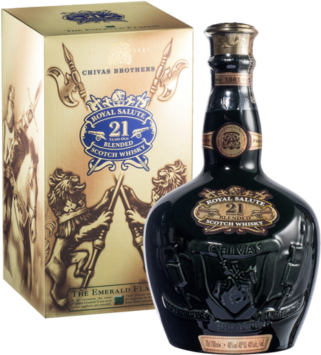 Chivas Regal Royal Salute 21 Year Old Scotch Whisky - Chivas Royal Salute 21 Yo PNG with transparent background