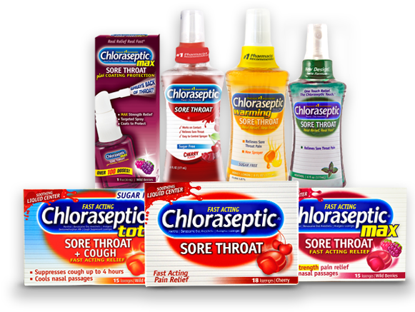 Chloraseptic Sore Throat Relief Products PNG with transparent background
