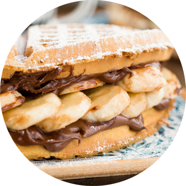 Waffle Banana Chocolate Sandwich, HD Png Download PNG with transparent background
