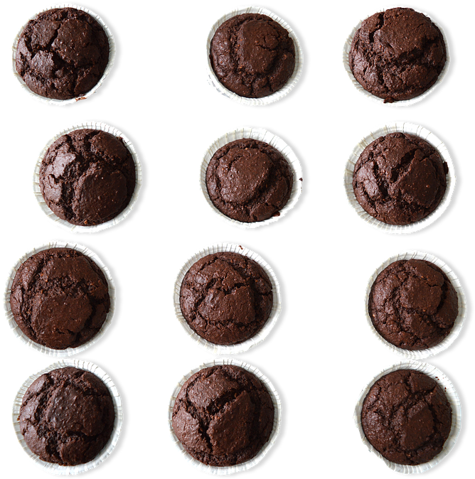 Chocolate Brownie Muffins Top View