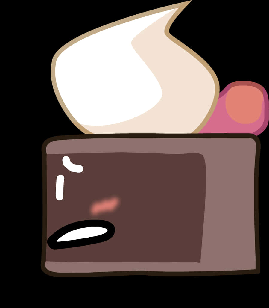 Chocolate Cake Cartoon Illustration PNG with transparent background