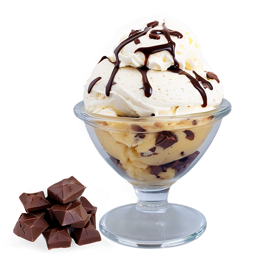 Chocolate Chip Cookie Dough Ice Cream Sundae Png 06282024