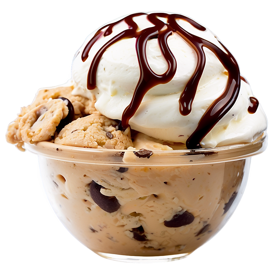 Chocolate Chip Cookie Dough Ice Cream Sundae Png 60