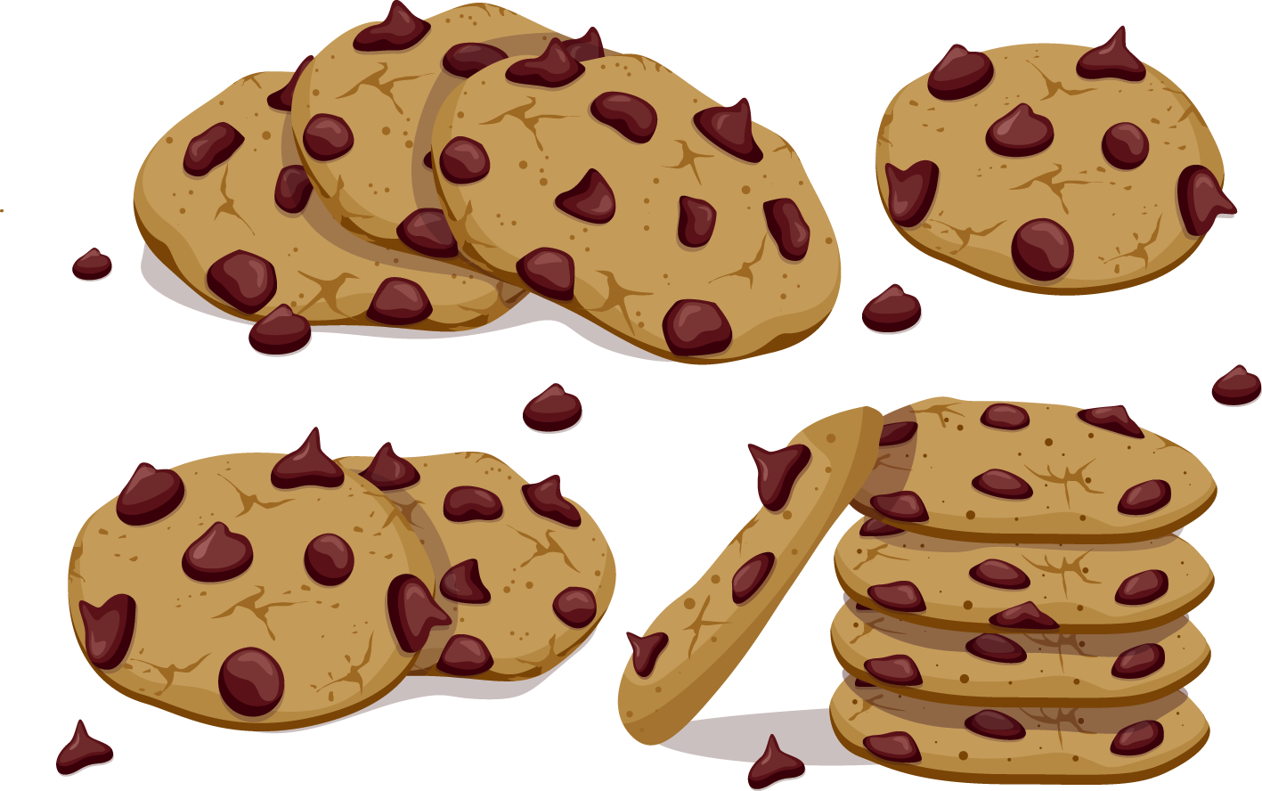 Chocolate Chip Cookie - Cookies & Milk Font, HD Png Download PNG with transparent background