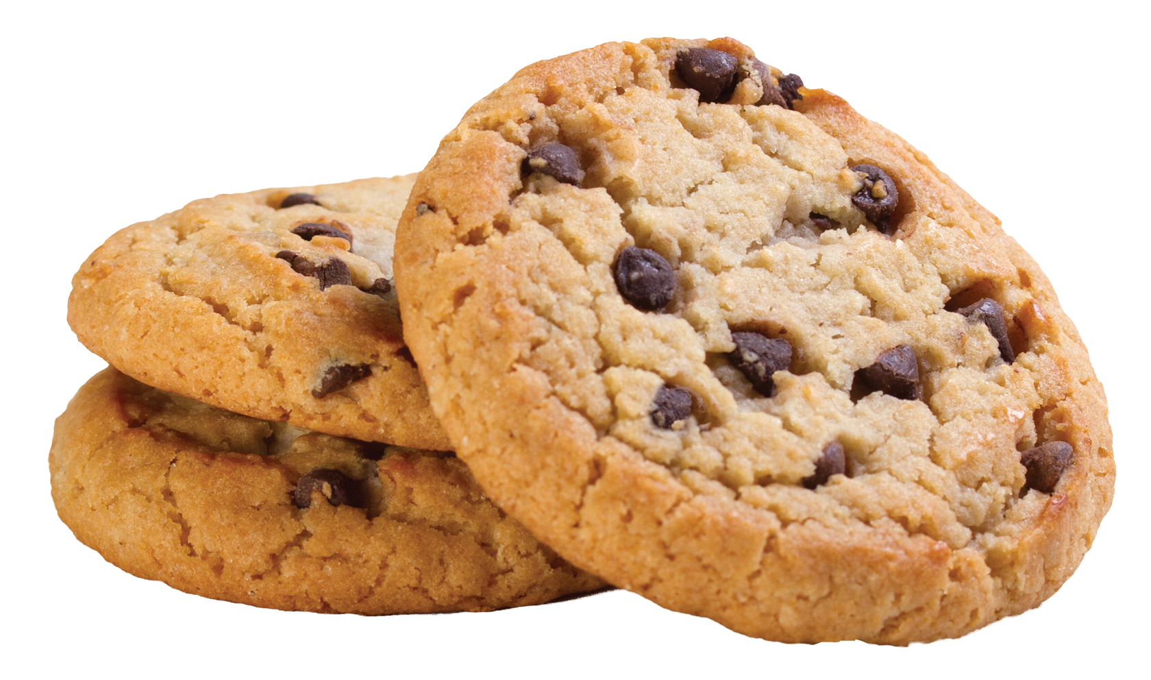 Chocolate Chip Cookies Stacked PNG with transparent background