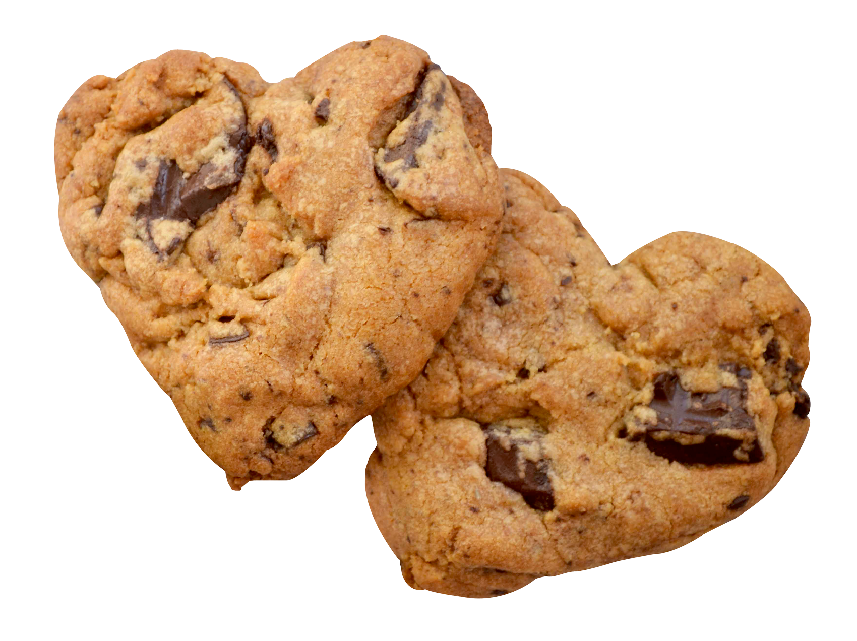 Two Heart Shape Cookies PNG with transparent background