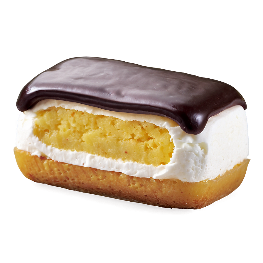 Chocolate Covered Cream Filled Snack Cake PNG image with a transparent background, free high-resolution download
