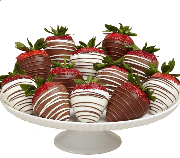 Chocolate Covered Strawberrieson Stand PNG with transparent background
