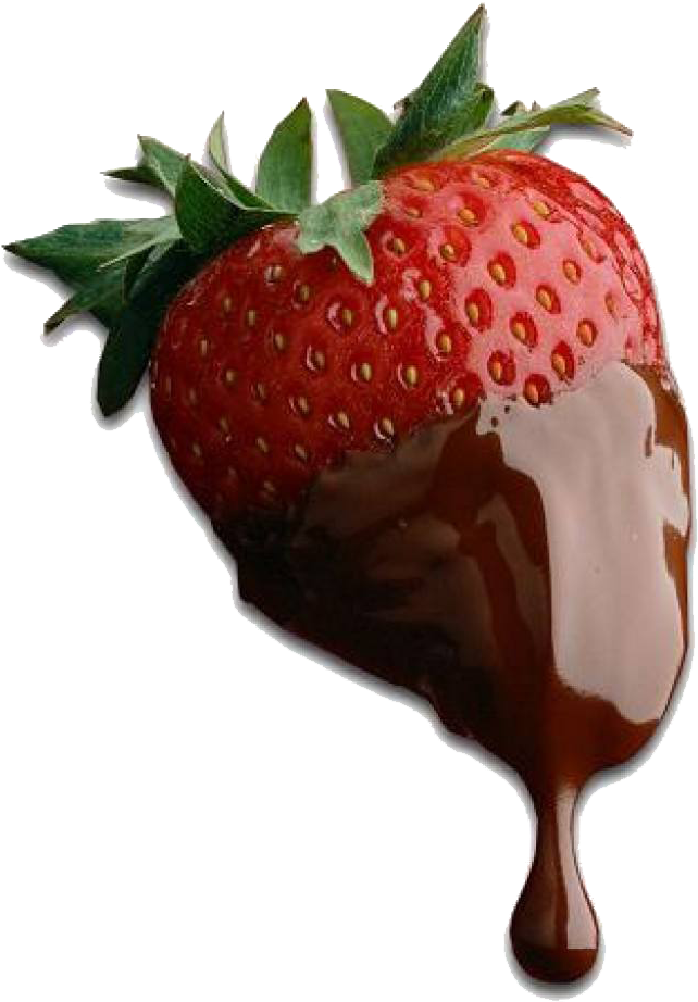 Chocolate Covered Strawberry Dripping PNG with transparent background